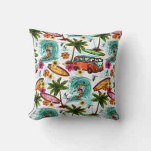Hawaii Surfing Pattern Cushion