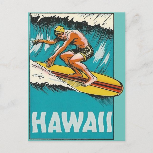 Hawaii Surfing  Postcard (Front)