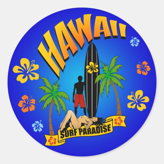Hawaii Surfing Sticker (Front)