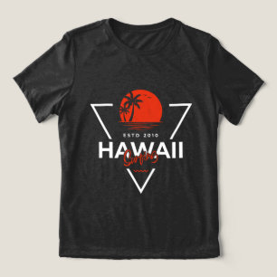 Hawaii Surfing Vintage Sunset Tropical Beach Tri-Blend Shirt