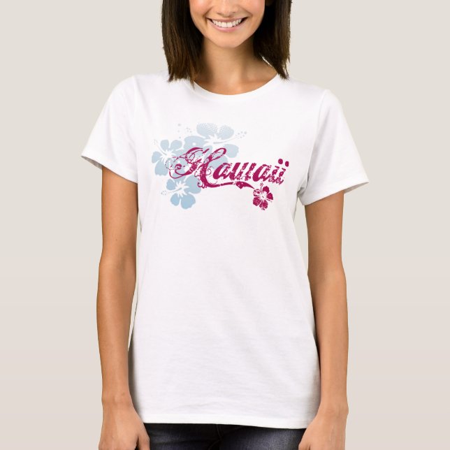 Hawaii T-Shirt | Colourful Hawaiian Flowers (Front)