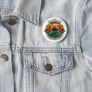 Hawaii: The Aloha State 6 Cm Round Badge