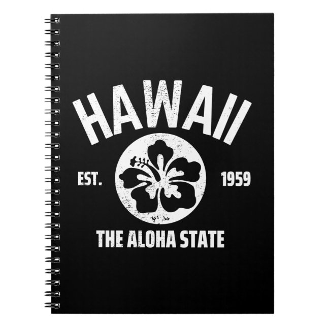 Hawaii The Aloha State Vintage State Graphic Notebook (Front)