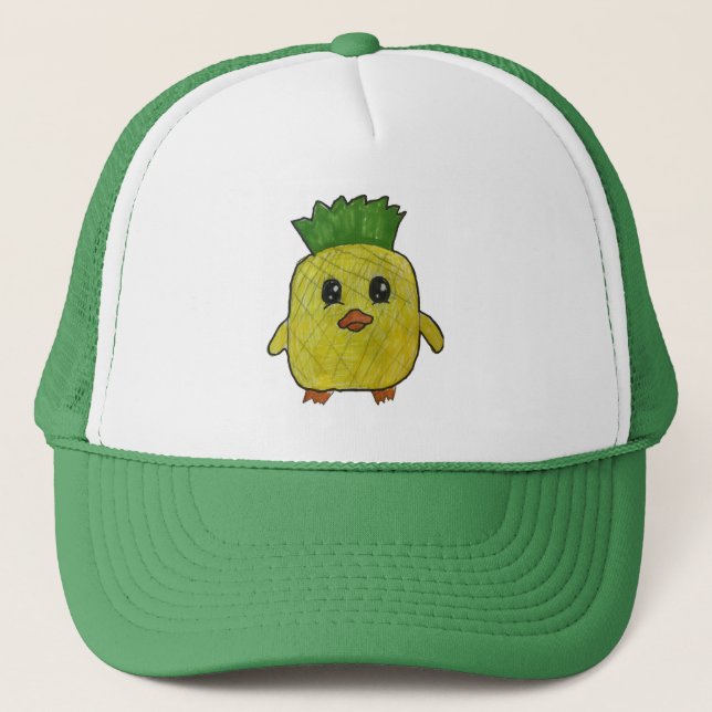 Hawaii the Pineapple Duck Trucker Hat (Front)