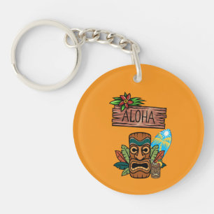 Hawaii Tiki Mask Key Ring
