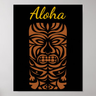 Hawaii Tiki Polynesian Big Kahuna Retro Hipster  Poster