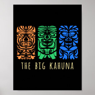 Hawaii Tiki Surfing Polynesian Big Kahuna Retro Hi Poster