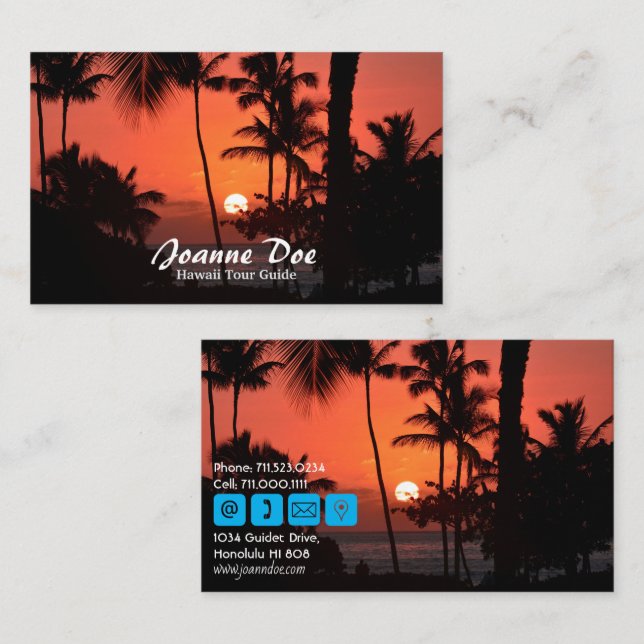 Hawaii Tour Guide Business Card (Front/Back)