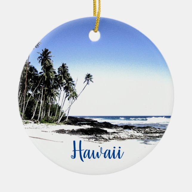 Hawaii Travel Ceramic Tree Decoration (Front)