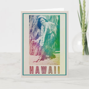 Hawaii Travel Hula Girl Greeting Card