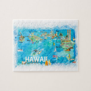 Hawaii Travel map Jigsaw Puzzle
