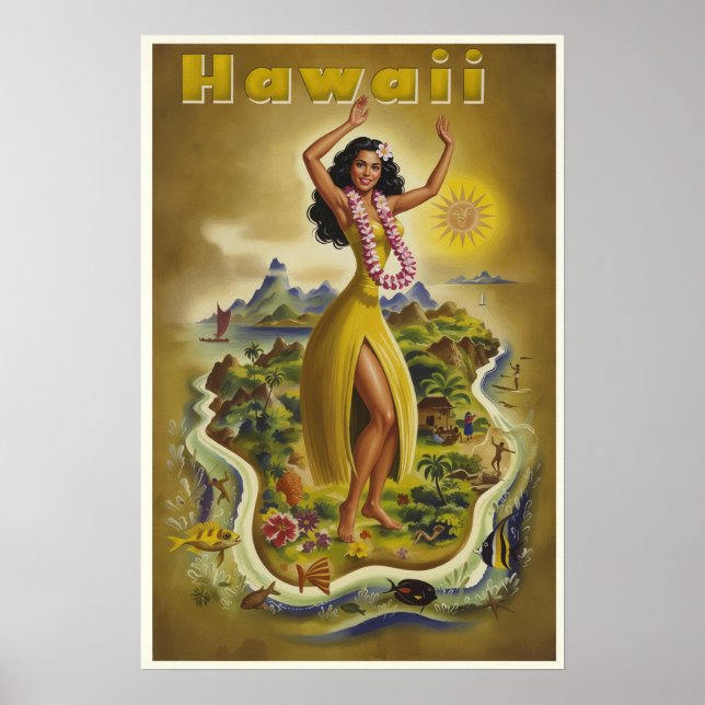 Hawaii travel poster  (Front)