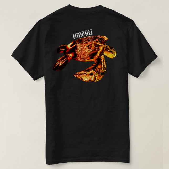 Hawaii Tribal Honu Lava T-Shirt (Design Back)