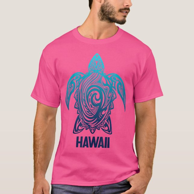 Hawaii Tribal Sea Turtle Hawaiian Surfer Scuba Div T-Shirt (Front)