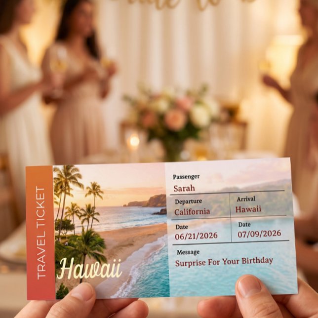 Hawaii Trip Surprise Boarding Pass Invitation (Creator Uploaded)
