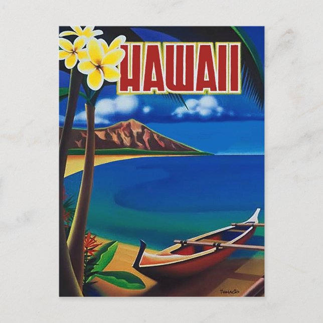 Hawaii, tropic heaven, fishing boat on the coast postcard (Front)