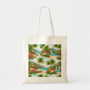 Hawaii Tropical Beach Paradise Floral Tote Bag