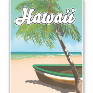 Hawaii Tropical Beach travel poster