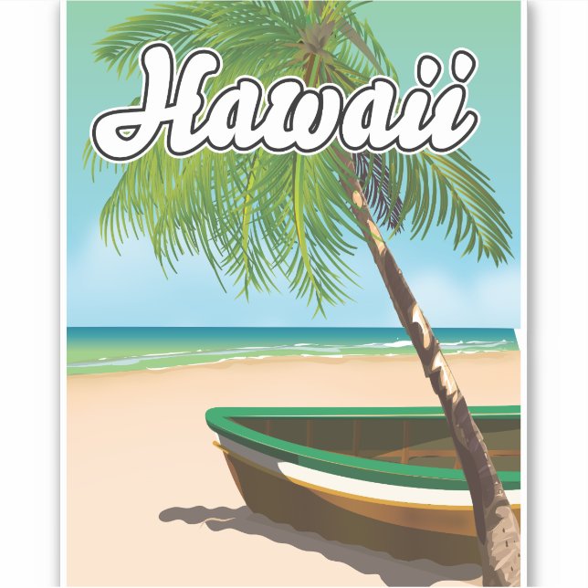 Hawaii Tropical Beach travel poster (Front)