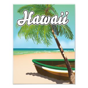 Hawaii Tropical Beach travel poster
