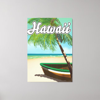 Hawaii Tropical Beach travel poster Canvas Print
