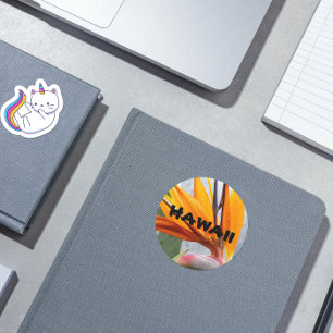Hawaii Tropical Bird of Paradise Floral Classic Round Sticker