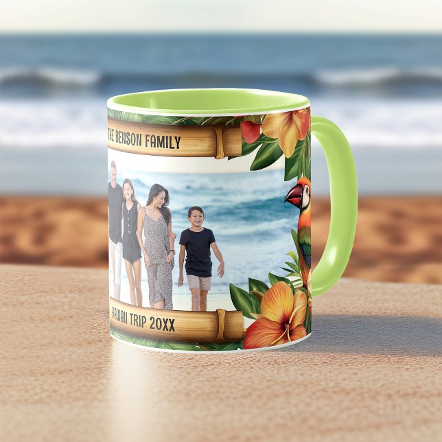 Hawaii Tropical Birds Flowers Photo Coffee Mug (Tropical Birds & Flowers Custom Hawaii Coffee Mug. Customize it with your own cherished moments.)