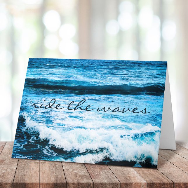 Hawaii Tropical Blue Ocean Ride the Waves Script Card (Creator Uploaded)
