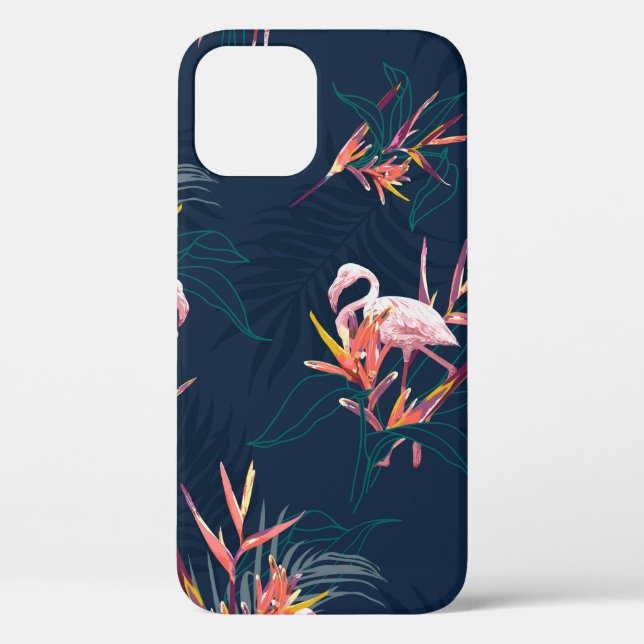 Hawaii Tropical Flamingo With Bird of Paradise Flo Case-Mate iPhone Case (Back)