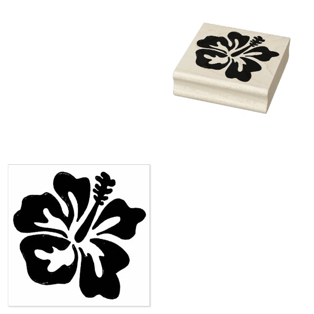 Hawaii Tropical Hawaiian Hibiscus Flowers Floral Rubber Stamp (Stamped)