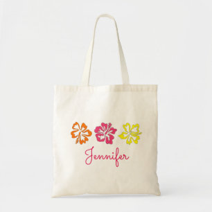 Hawaii Tropical Hawaiian Hibiscus Flowers Floral Tote Bag