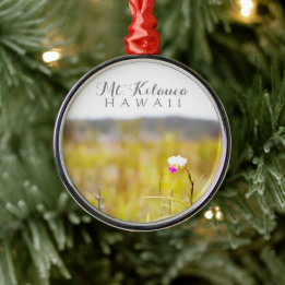 Hawaii Tropical Orchid Volcanoes National Park Metal Tree Decoration