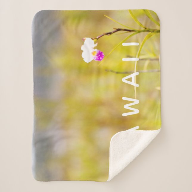 Hawaii Tropical Orchid Volcanoes National Park Sherpa Blanket (Front)