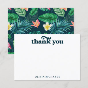 Hawaii Tropical Palm Leaves Luau Bridal Shower Thank You Card
