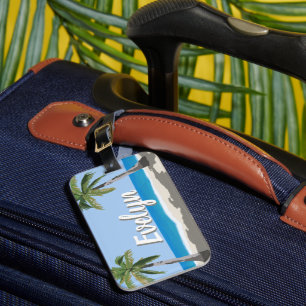 Hawaii Tropical Palm Tree Beach Personalized  Luggage Tag