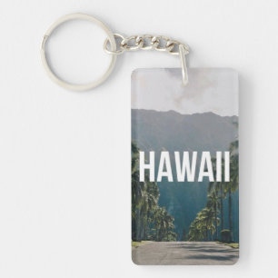 Hawaii Tropical Palm Trees Aesthetic Key Ring