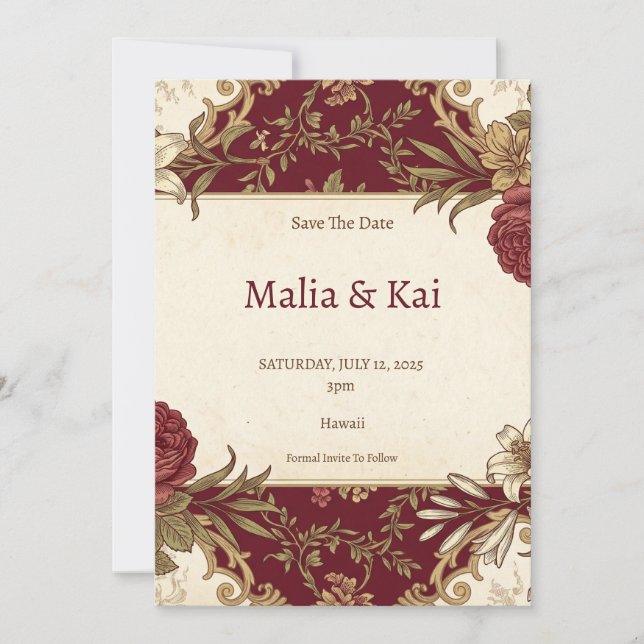 Hawaii Tropical Save The Date (Front)