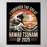 Hawaii Tsunami 2025 I Survived Wave Retro