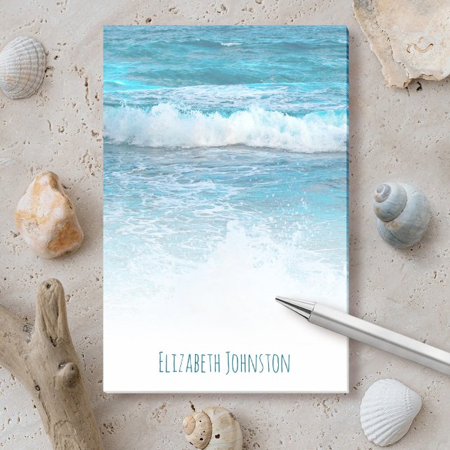 Hawaii turquoise blue ocean waves photo custom post-it notes (Creator Uploaded)