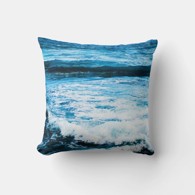 Hawaii turquoise ocean waves photo simple modern cushion (Front)