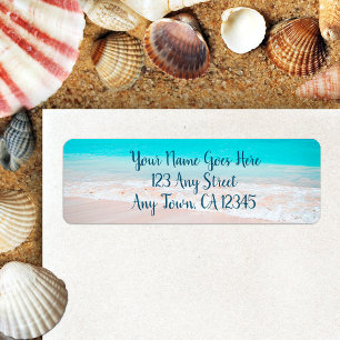 Hawaii turquoise sandy beach photo custom address