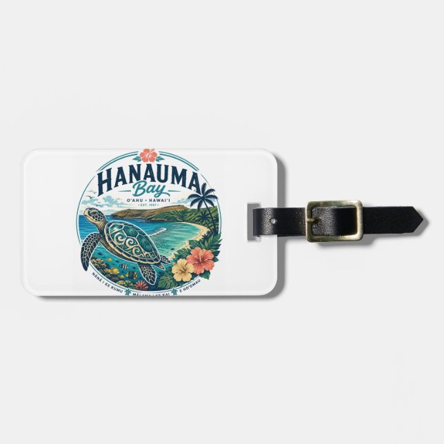 Hawaii Turtle Luggage Tag (Front Horizontal)