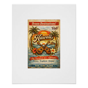 Hawaii & Ukelele Poster