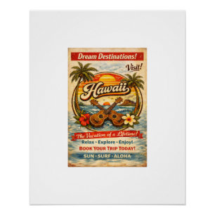 Hawaii & Ukelele Poster