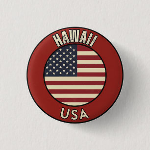 Hawaii United States of America 3 Cm Round Badge