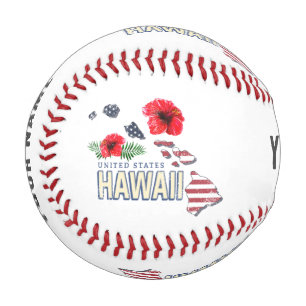 Hawaii United States Retro State Map USA Souvenir Baseball