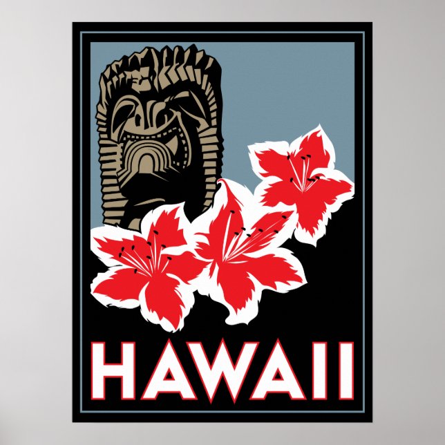 hawaii united states usa art deco retro poster (Front)