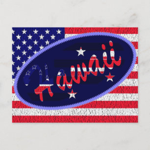 Hawaii US flag postcard