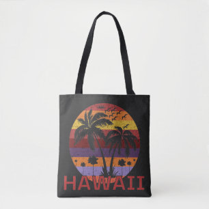 Hawaii US Vintage Palm Trees Travel Tote Bag