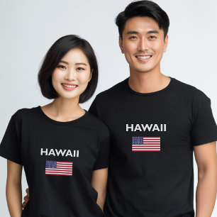 Hawaii USA American Flag Dark Colour T-Shirt